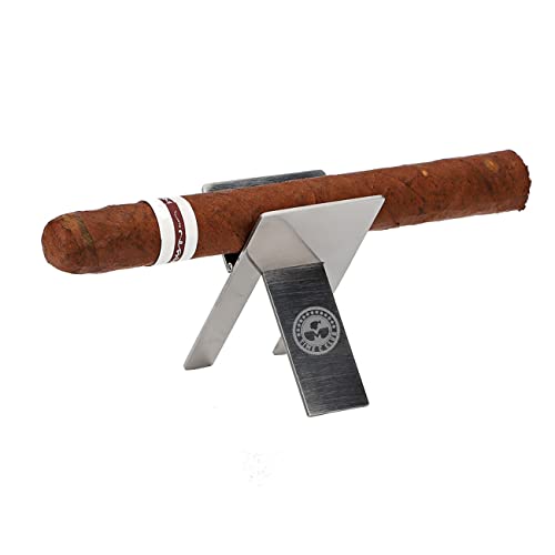 3 unidades caja de cigarros de cuero marrón humidor , portapuros plegable cortador de cigarros de acero inoxidable plateado