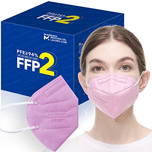 30 Mascarillas FFP2/KN95 Rosa Homologadas Certificación CE sin Válvula de 4 Capas, Máscara Protectora de Polvo, Mascarilla de Protección con Filtros de Calidad BFE≥95, 30 Piezas