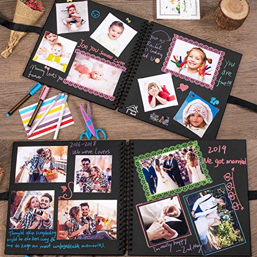 30x30 cm Kit Álbum de Fotos Scrapbook Recortes para Pegar con Tijeras y 216 Esquineras para Fotografías, Ideal para Regalar o para Uso Propio,60 Páginas