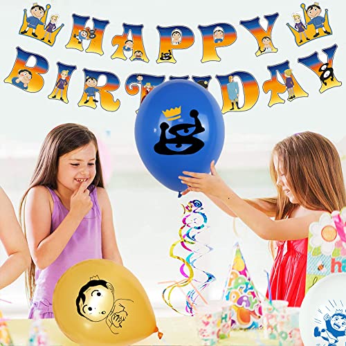 32 Pcs Decoración Cumpleaños Globos,Globos Anime Cumpleaños,Cumpleaños Ranking of Kings,Globos Fiesta Cumpleaños,Cupcake Toppers,Pancarta de Feliz Cumpleaños,Adornos de Pastel para Niños Niñas