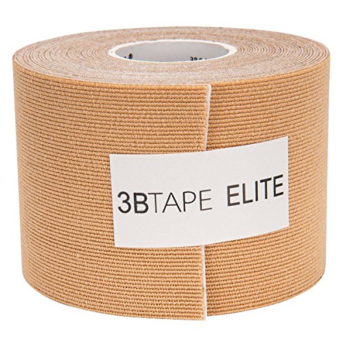 3B TAPE ELITE (5m x 5cm) - Cinta de Kinesiología, Cinta de Soporte Elástico para Músculos y Articulaciones dedicada al Deporte, Ejercicio, Recuperación de Lesiones y Dolor Muscular - Beige