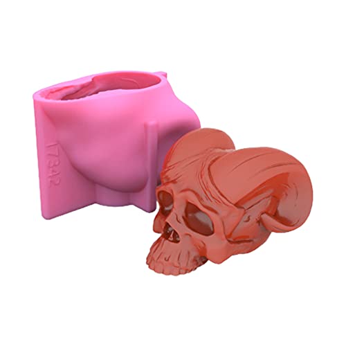 3D Diablo Cuernos Cráneo Vela Molde de Caracteres Clásicos Europeos y Americanos Perfumado Material de la Vela Molde Decoración del