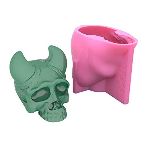 3D Diablo Cuernos Cráneo Vela Molde de Caracteres Clásicos Europeos y Americanos Perfumado Material de la Vela Molde Decoración del