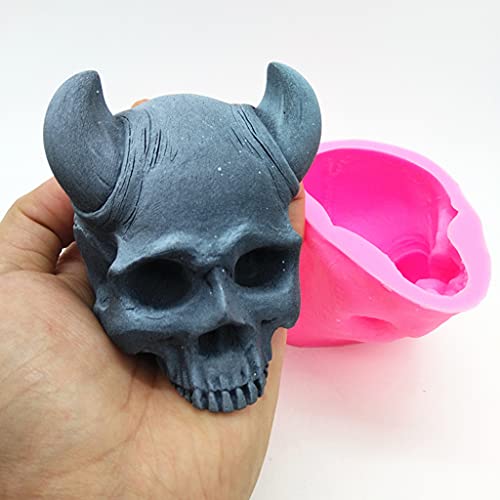 3D Diablo Cuernos Cráneo Vela Molde de Caracteres Clásicos Europeos y Americanos Perfumado Material de la Vela Molde Decoración del