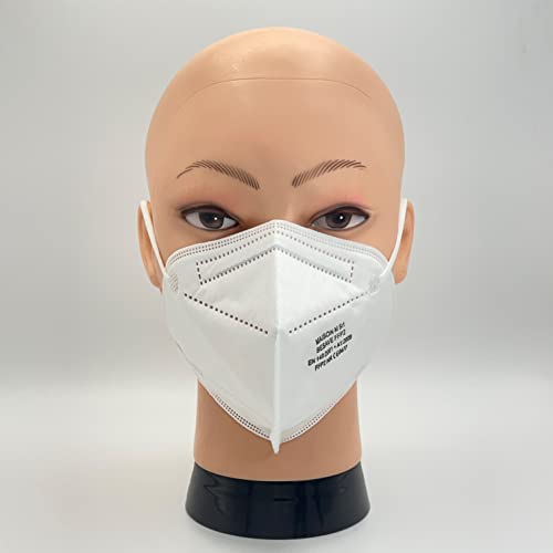 50 Mascarillas FFP2 / KN95 Homologadas de Certificación CE sin Válvula de 5 Capas, Máscara Protectora, Mascarilla de Protección Personal con Filtros de Calidad BFE≥95, 50 Piezas - Made in Italy