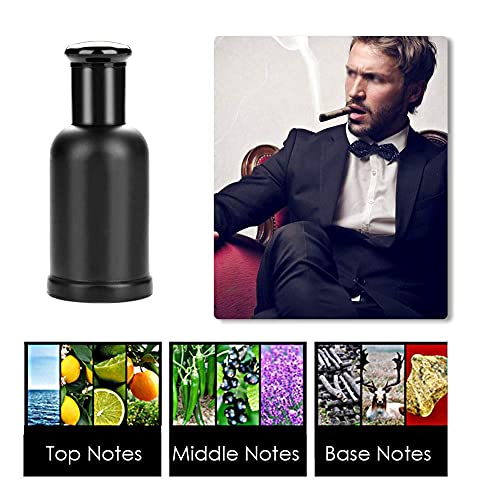 50 ml Eau de Toilette, Agua de tocador Perfume de Colonia Clásico para Hombre, Perfume Sexy de Tentaciones de Caballero Maduro de larga duración(negro)