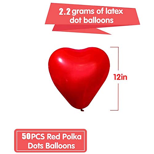 50 Piezas Amor Globos de corazón rojo Corazón Globos para el día de San Valentín Aniversario de bodas Compromiso Cumpleaños Jardín Graduación Fiesta de graduación decoración romántica