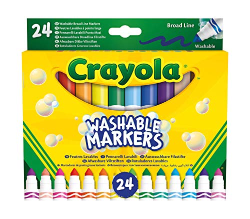 58 – 6570 CRAYOLA 24 Rotuladores Súper Lavables Maxi Punta, Multicolor