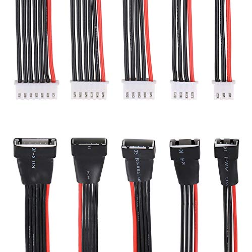 5PCS JST-XH 2S 3S 4S 5S 6S Batería LiPo Cargador de Equilibrio Cable de extensión, Carga de Equilibrio Cable de Cable Adaptador de Cable para RC Drone, Quadcopter y Multirotores