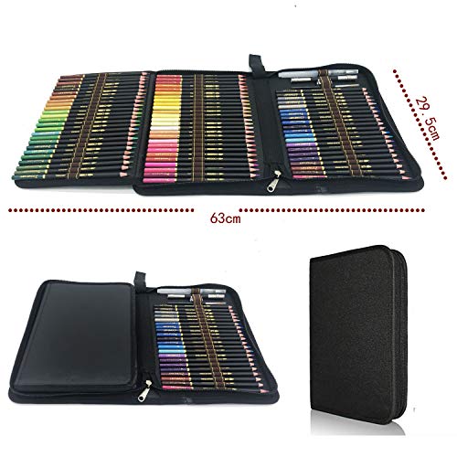 72 Lápices de Colores Acuarelables en estuche con cremallera para obtener grandes resultados, hermosos efectos cuando se mezclan con agua, Conjunto Ideal para Artistas, Adultos y Niños