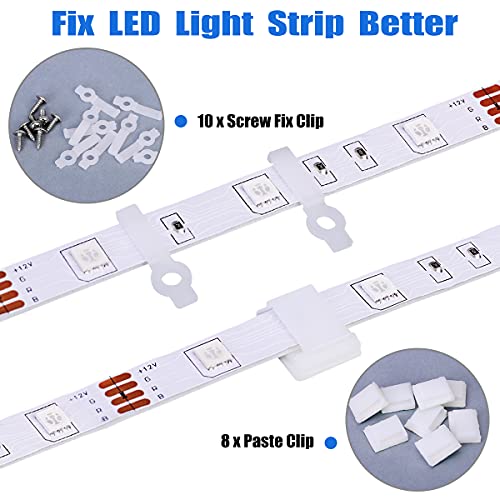 77 Pcs Kit de Conector de Tira de LED 4 Pines RGB 5050, Kits de Conectores de Tiras LED sin Soldadura con Conector Clips de 4 Pines LED, Conector de PCB Forma de L T y X,Contiene 4 Pin Conector