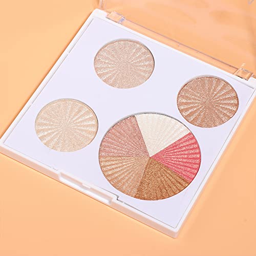 8 colores Paleta De Iluminadores De Maquillaje Coloretes , Polvos Bronceadores Highlighter Paleta Maquillaje Profesional, Altamente Pigmentados Colores Brillante - Vegano, Hipoalergénico