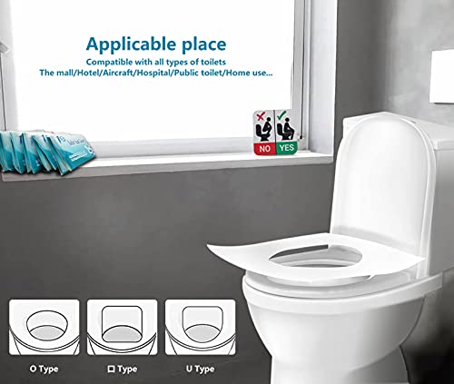 80PCS Protector WC Desechable, Asiento Inodoro Desechables, Funda Desechable Inodoro, Protector Water Desechables Papel Cubre Inodoro, Cubiertas para Asiento del Inodoro para Viaje para adultos/niños