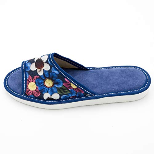 Absoft - Pantuflas para mujer, 100% suaves, AB-Soft, color Azul, talla 37 EU