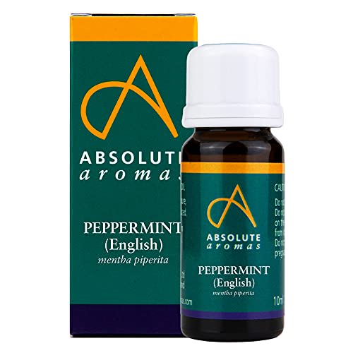 Absolute Aromas Aceite esencial de menta, inglés de 10 ml, 100% puro, natural, sin diluir, vegano y sin crueldad, para uso en difusores y mezclas de aromaterapia