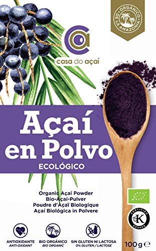 Açaí Ecológico en Polvo, Açaí Berry Organic Powder Biológico Orgánico, Bayas de Acai Organico en Polvo. Hecho con la Pulpa de Açaí, Superalimento de Cultivo Nativo de la Amazonia… (200g)