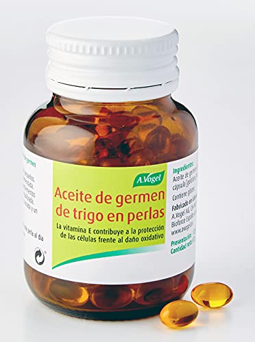 Aceite de germen de trigo | Aceite puro 100% sin refinar en perlas. Alto contenido en vitamina E - Antioxidante | 120 Perlas | A.Vogel