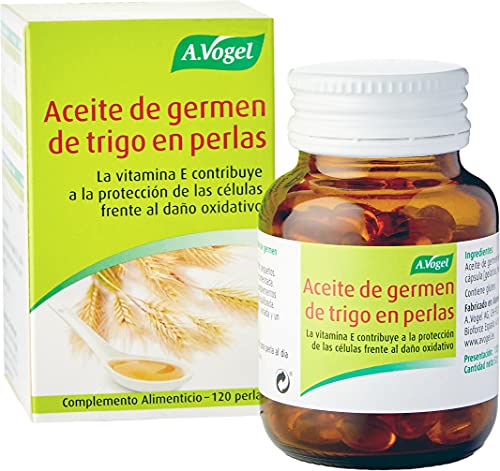 Aceite de germen de trigo | Aceite puro 100% sin refinar en perlas. Alto contenido en vitamina E - Antioxidante | 120 Perlas | A.Vogel