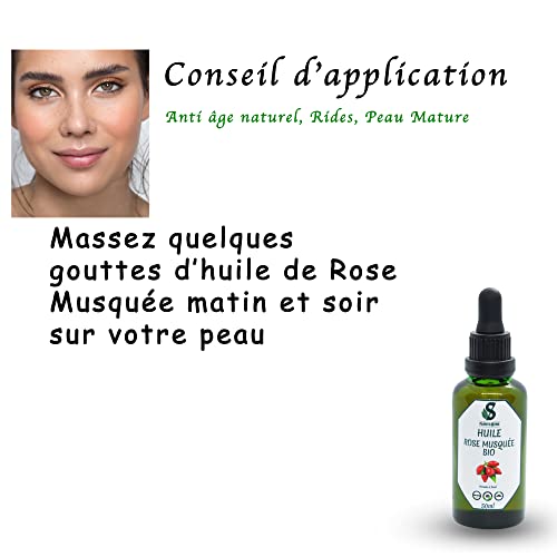 Aceite de Rosa Mosqueta Ecológico - 50ml - origen chileno, prensado en frío + 1 gotero y 1 pulverizador 100% puro, vegano, natural - cuidado corporal - cuidado facial - antiedad - estrías - celulitis