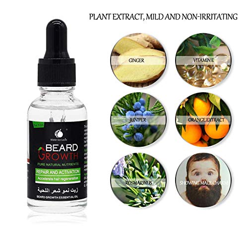 Aceite para el crecimiento de la barba Aceite de barba preparado Crecimiento de la barba Cuidado de la salud Anticaída del cabello para hombres Cultivador de vello facial 30ml