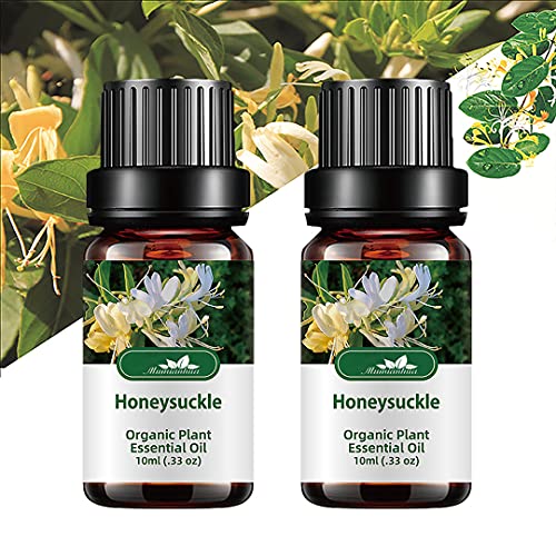 Aceites esenciales madreselva orgánicos para difusor aceite esencial Juego madreselva puro Mumianhua 2x 10ml Aceite fragancia madreselva grado terapéutico para difusores para hogar,piel,jabón