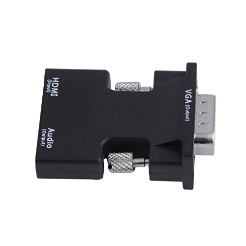 Adaptador convertidor 1080P HDMI hembra a VGA macho Dongle con 3,5 mm de audio estéreo, portable conector HDMI para portátil PC, PS3, Xbox, STB, Blu ray, DVD TV Box