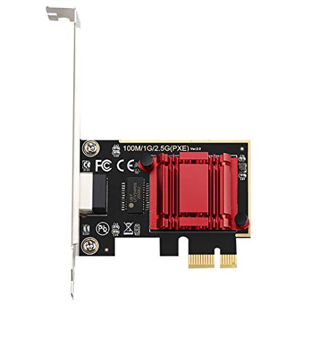 Adaptador de red PCIe RTL8125B 2.5GBase-T 2500/1000/100Mbps PCI Express Gigabit Ethernet RJ45 Controlador LAN compatible con Windows/Linux/MAC con perfil bajo