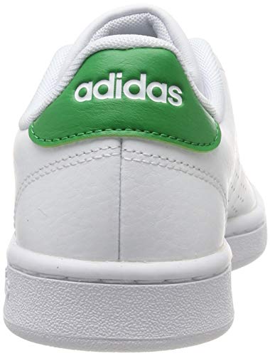 adidas Advantage, Sneaker Hombre, Blanco (FTWR White/FTWR White/Green FTWR White/FTWR White/Green), 42 EU