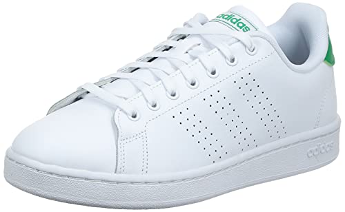 adidas Advantage, Sneaker Hombre, Blanco (FTWR White/FTWR White/Green FTWR White/FTWR White/Green), 42 EU