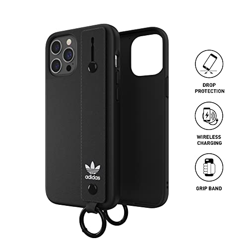 adidas EX7990 Funda diseñada para iPhone 12 ProMax6.7, Correa de Mano, Fundas anticaídas, Bordes elevados, Funda Original, Color Negro