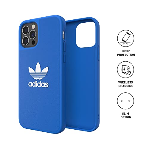 adidas Funda diseñada para iPhone 12 / iPhone 12 Pro 6.1, Fundas a Prueba de caídas, Bordes elevados, Funda Original, Color Azul