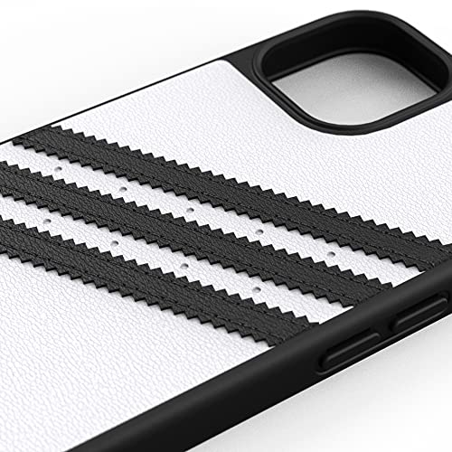 adidas Funda diseñada para iPhone 13 6.1, Carcasa a Prueba de caídas, Bordes elevados, Carcasa Original, Color Blanco con Rayas Negras