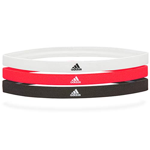 adidas Negro, Blanco, Rojo Solar Bandas de Pelo Deportivo, Unisex-Adult