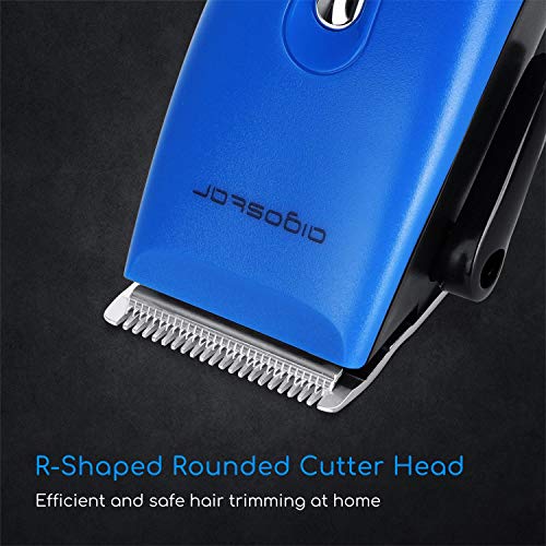 Aigostar - Cortapelos y barberos, cortapelos hombre incluye 4 peines guía y kit completo de mantenimiento, cortadora de pelo 15 W de potencia y 3 ajustes, cortapelos azul