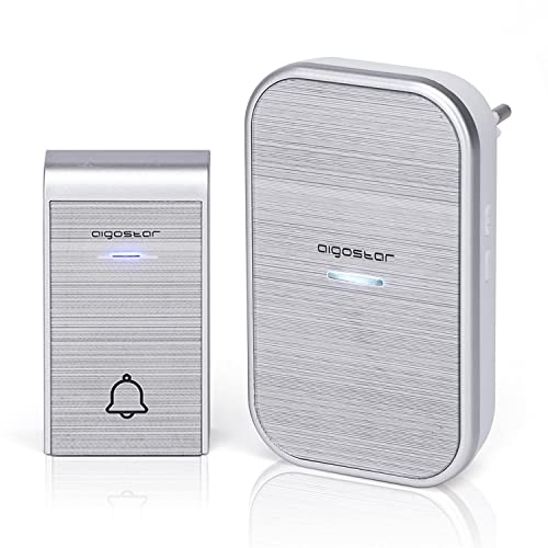 Aigostar Ding AC - Timbre inalámbrico, Timbre de Puerta con Indicadores LED, Resistente al Agua, 36 Melodías, 3 Niveles de Volumen, Timbre para Ancianos, Casa, Oficina (1 Receptor y 1 Transmisor)