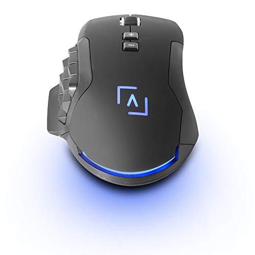 AIM - Ratón Gaming Profesional, (10000 dpi,Sensor óptico Avago Pro,17 Botones mecánicos programables OMROM, DNA RGB configurable, Botones Laterales Personalizables, Peso Customizable, 40G,1000Hz)