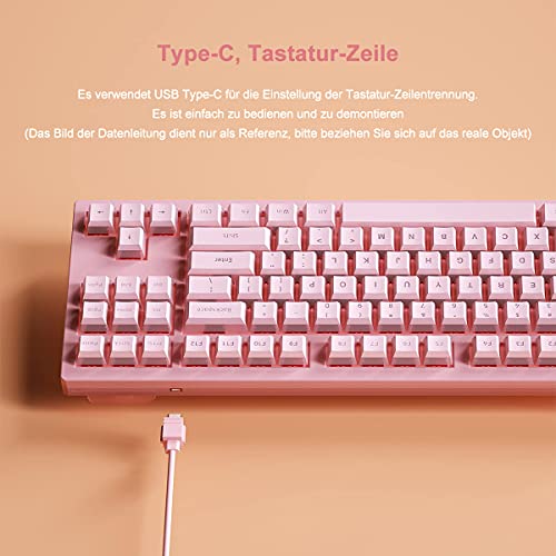 Akko 3087 Teclado mecánico Cherry Blossom Jelly, Teclado de Oficina para Juegos QWERTY Compacto de 87 Teclas, interruptores Rosados, Tapa de tecla antiaceite 85% BPT, más de 10 Modos LED