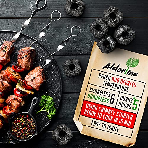 Alderline Superburn Charcoal – Briquetas de carbón natural para barbacoa extra largas (1 bolsa)