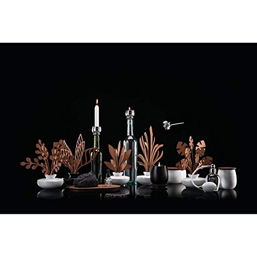 Alessi The Five Season MW62S 1 W Vela Perfumada Base Vegetal, Pequeña-Bergamota, Lirio del Valle y Musgo, Cera, Porcelana,Madera de Fresno, Blanco