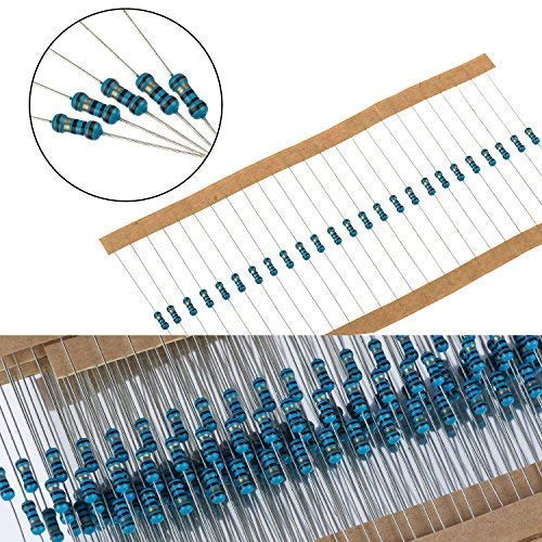 ALLDREI 0 Ω to 1 Mega Ohm resistencias surtido de 1% tolerancia, 1/4 W película de resistencia de metal, juego de 550 piezas y 17 valores/excelente ajuste para paneles de pan/Arduino raspberry pi