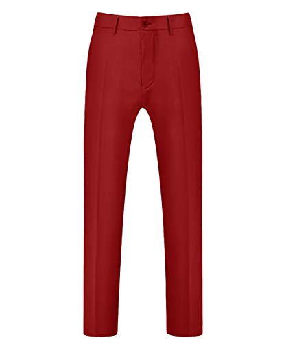 Allthemen Trajes para Hombre Traje de Esmoquin de Boda Slim Fit de 3 Piezas para Hombres Un botón Traje Formal Chaqueta Blazer Chalecos Pantalones Rojo M