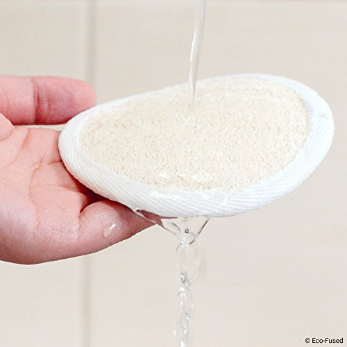 Almohadillas de esponjas (Paquete de 5) – Esponjas Exfoliantes – Material Luffa Natural – Producto esencial para el cuidado de la piel – Para ducha/baño – Textura fibrosa