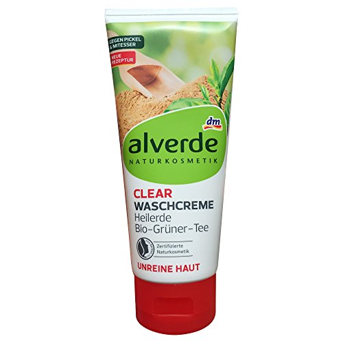 alverde clear-face Purificación cleansing-cream con curación tierra – apto para/alteradas Acne-Prone piel – certificado Natural cosméticos/ingredientes orgánicos/No Probado en Animales/Vegan – 100 ml