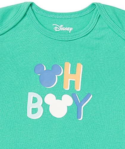 Amazon Essentials Baby Disney Star Wars Marvel Short-Sleeve Bodysuits Conjunto de Traje y Vestido, Paquete de 6 Mickey Oh Boy, 0 Meses