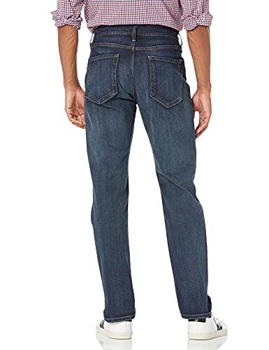 Amazon Essentials - Pantalones vaqueros elásticos de corte atlético para hombre, Azul (Dark Wash), 33W / 30L