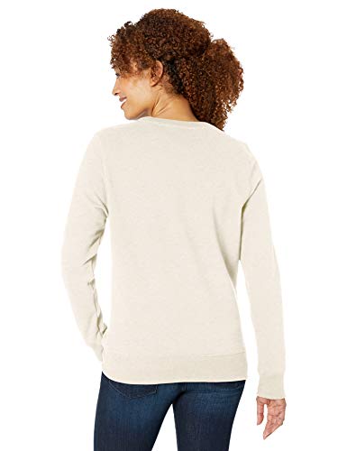 Amazon Essentials – Sudadera de tejido de rizo francés con cuello redondo y forro polar para mujer, Beige (Oatmeal Heather), US XL (EU 2XL)