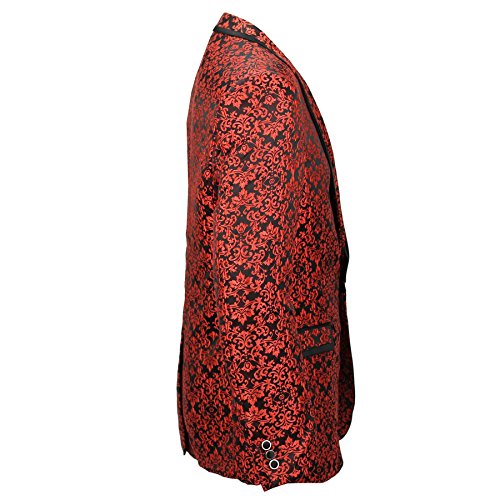 Americana para hombre, roja, con estampado de cachemira, diseño italiano, entallada, tallas 36-54 Rojo rosso 56