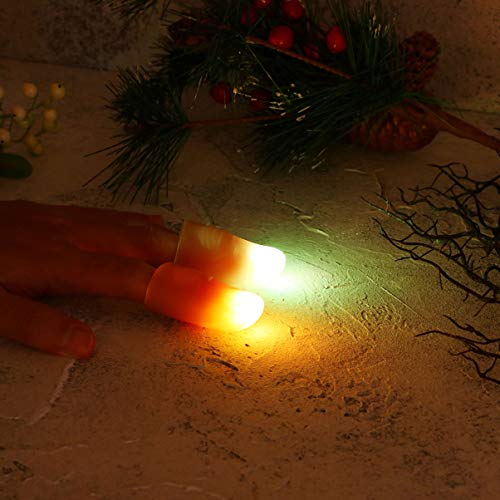 Amosfun 1 par de lámpara de Dedo led Magia Pulgares Dedo luz Truco de Magia Accesorios de Fiesta de Halloween