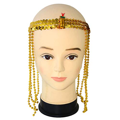 Amosfun Disfraz de Cleopatra egipcia para Mujer Tocado de Serpiente con Lentejuelas Doradas Accesorios para el Cabello del Antiguo Egipto