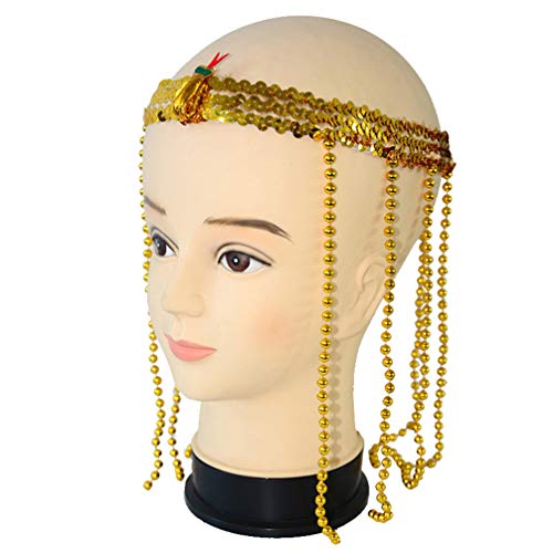 Amosfun Disfraz de Cleopatra egipcia para Mujer Tocado de Serpiente con Lentejuelas Doradas Accesorios para el Cabello del Antiguo Egipto